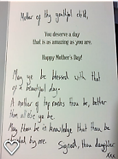 My Mother's Day card
